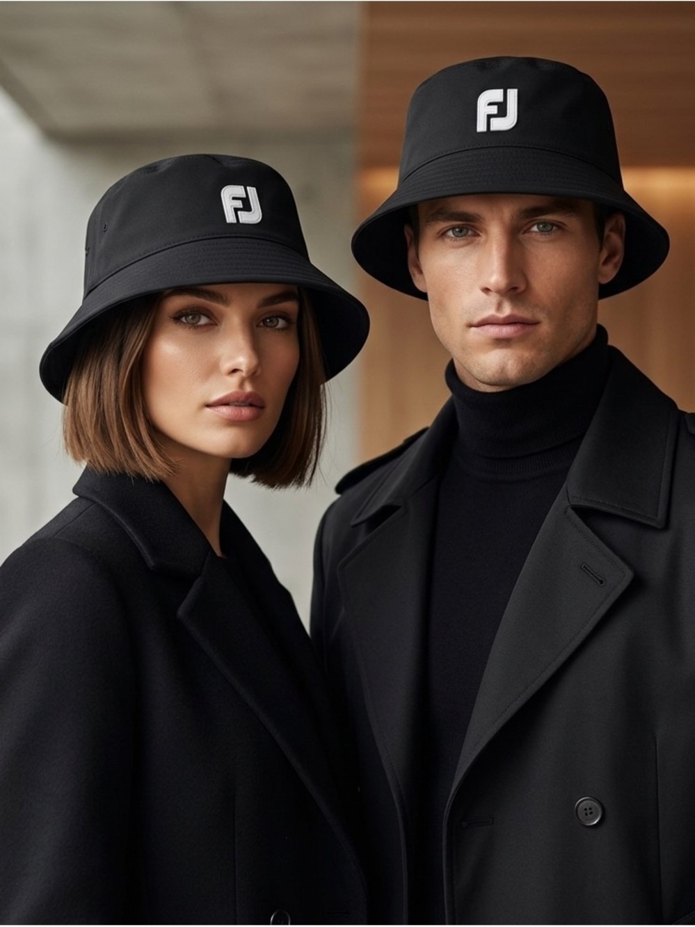 Black Men's Bucket Hat – Classic Golf-Inspired Style(FJ/Dryjoys)